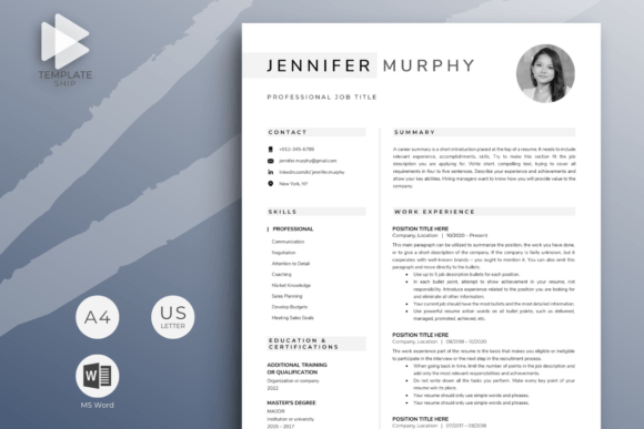 Download Resume Template with Photo for MS Word - Resume template with photo Collection
